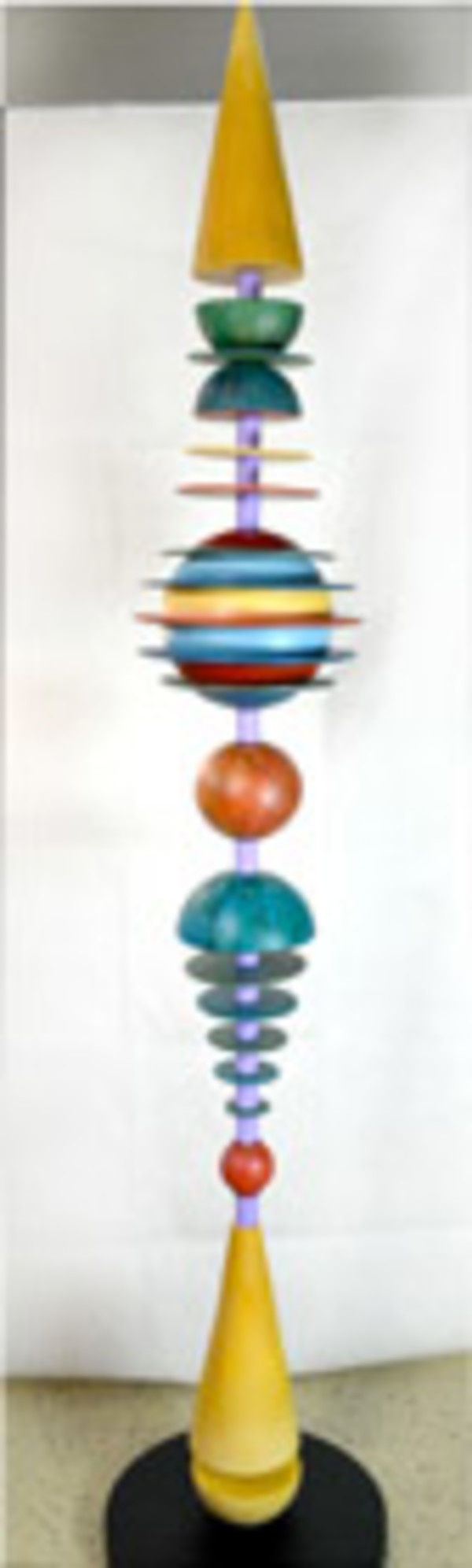 Vera Smiley, 5th Dimension Geometry I: 88 x 17 x 17” Clay, acrylic paint, metal base. $8000 by Da Silva Gallery / GALLERyLABS, Image 1.