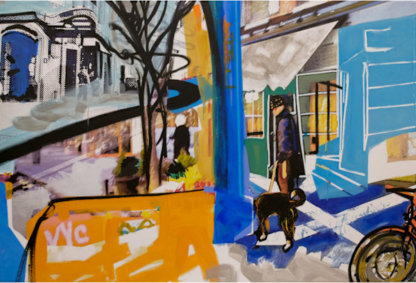 Gail Garcia DOG WALK, 2026 Photography & Mixed Media on Canvas 32 x 48 x 1.75 in $4,600 by Da Silva Gallery / GALLERyLABS, Image 1.