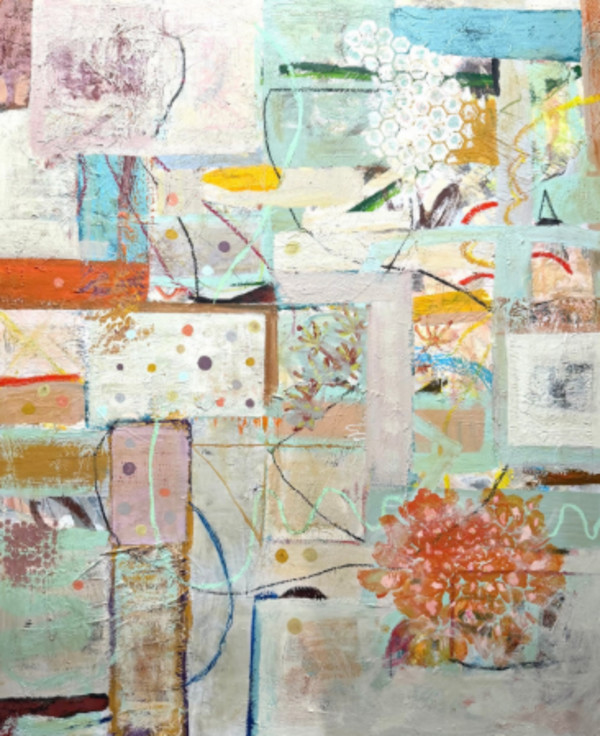 Jimena Carranza Armonia, 2026 Acrílico , carbon , lápiz , collage, 52 x 43 11/16 x 2 in 6,500 USD by Da Silva Gallery / GALLERyLABS, Image 1.