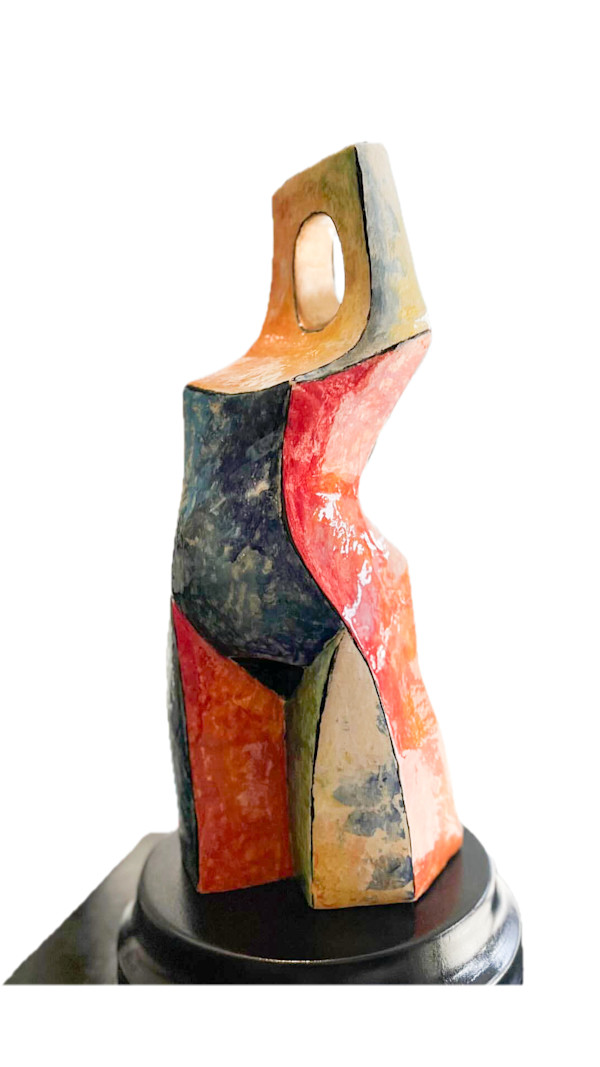 Vera Smiley, Good Morning   Clay, underglazes, glazes, gold luster, marble by Da Silva Gallery / GALLERyLABS