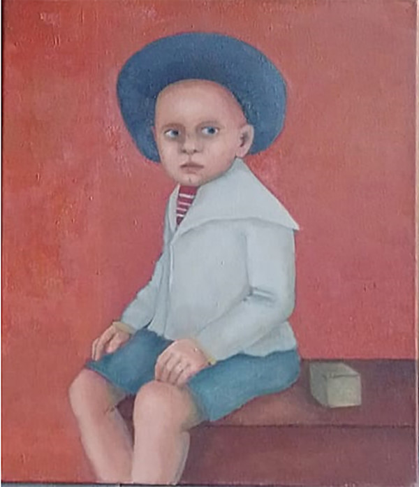 Gloria Wassington, boy with blue hat  12 x 9 by Da Silva Gallery / GALLERyLABS