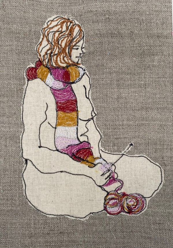The Knitter Thread Sketch by Juliet D Collins