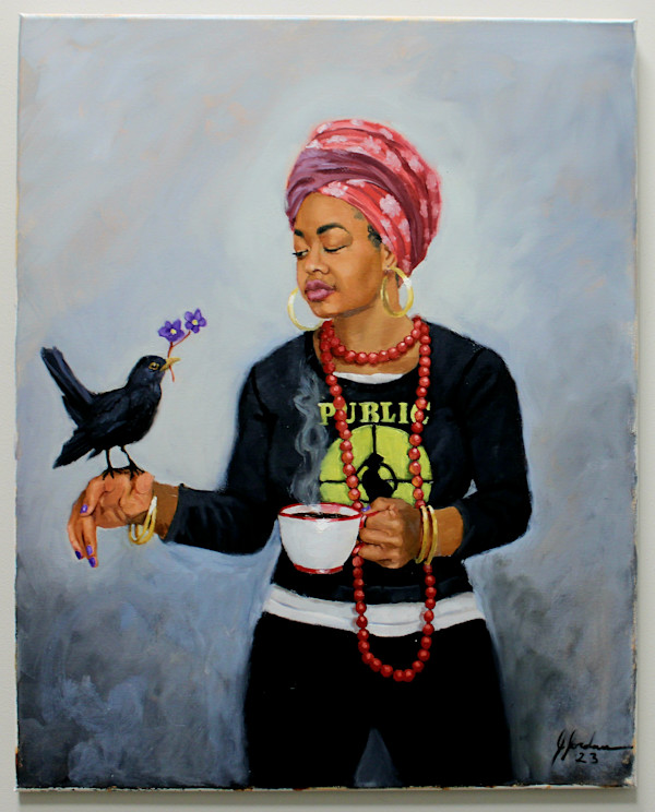 Black Bird with Coffee by Jerry Jordan, Image 2.