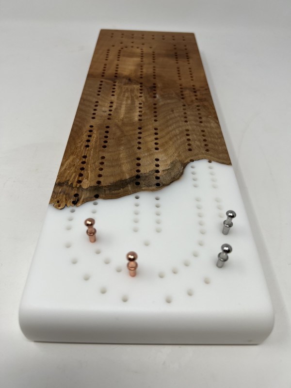 “Meadows” Cribbage Board by Mt. Hood Craft & Ron Purvis Art