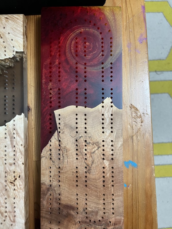 Redcswirl crib board by Mt. Hood Craft & Ron Purvis Art