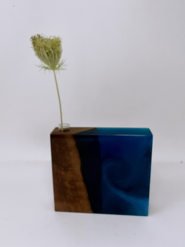 Blue Medium Vase 2 by Mt. Hood Craft & Ron Purvis Art