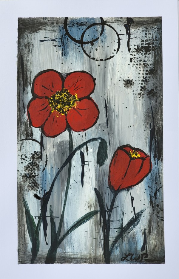 Poppies on a Gray Day