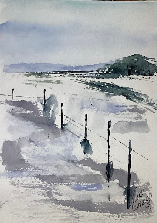 Winter Fence Line by Nancy Cameron Art, Image 1.
