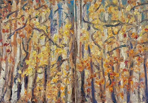 Into the Aspens Diptych by Brian Hugh Wagner