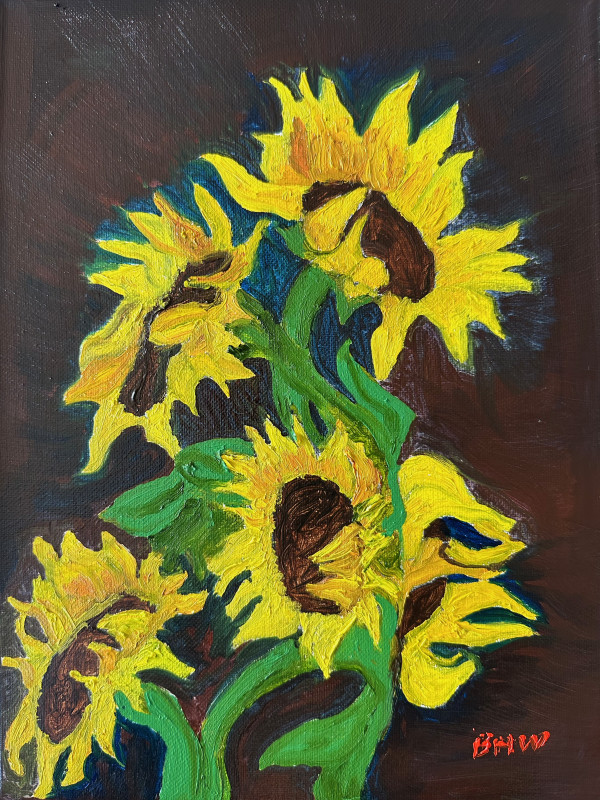 Sunflowers in Dark