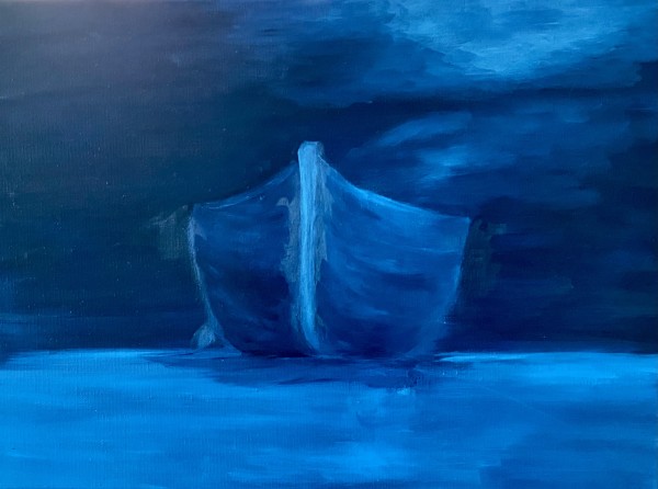 Boat at night by Jana Hrivniakova Wagner