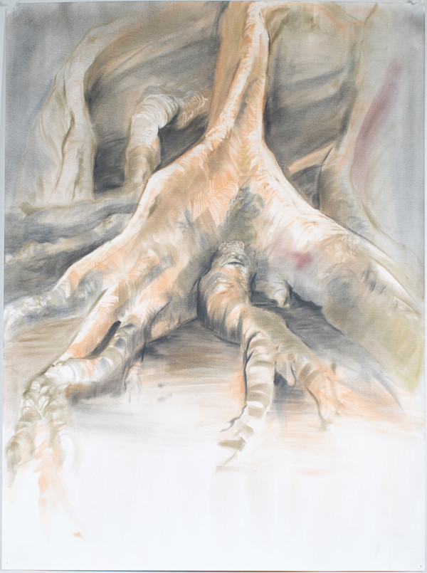 At the foot of a 400 year old ceiba #3 2024 22x30” by Wanda Raimundi