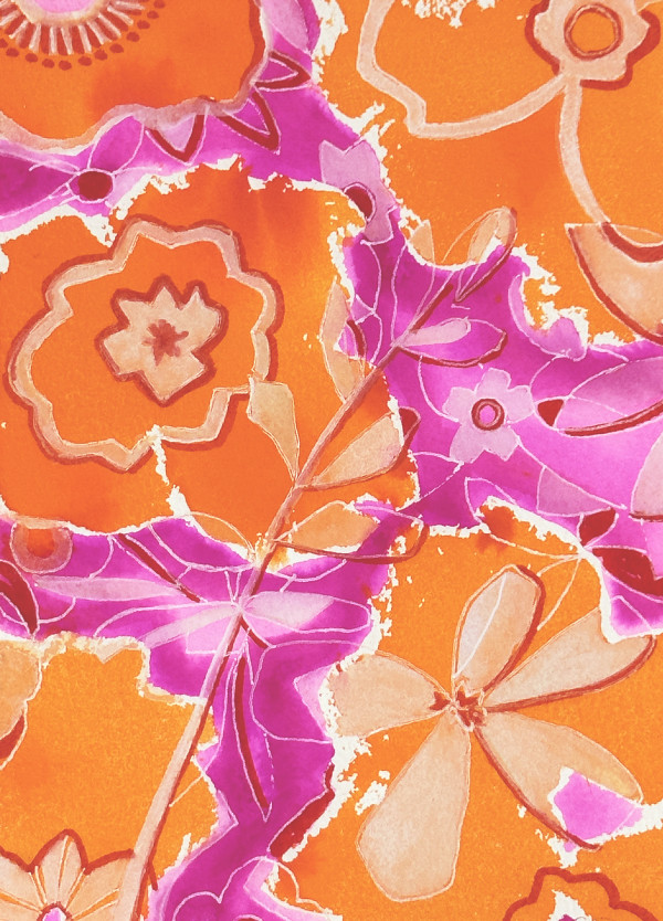 Orange Crush Floral, 2023. by Hannah Rosenberg