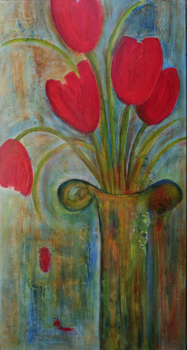 Tulips in a Vase by Patt Scrivener AFCA