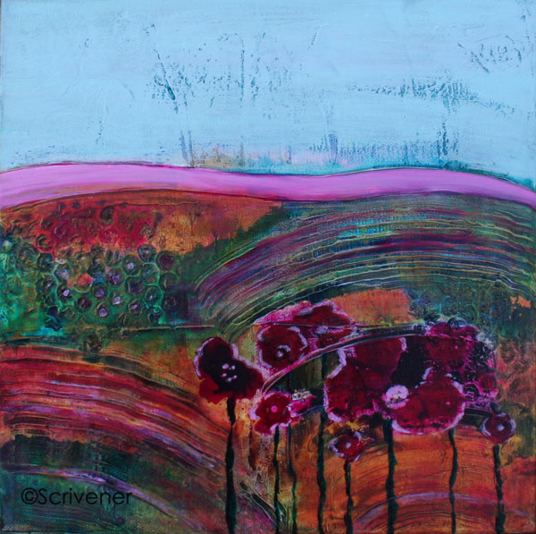 Pink Poppies on a Clear Day 3 by Patt Scrivener AFCA