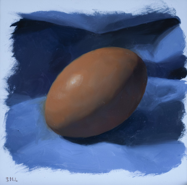 Brown Egg on Blue by Sarah Marie Lacy