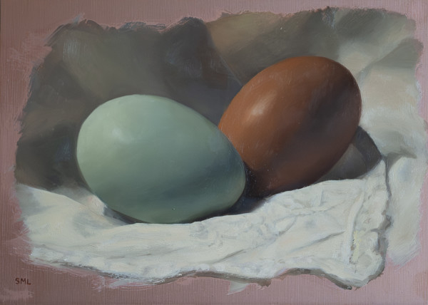 Two Eggs on Copper by Sarah Marie Lacy