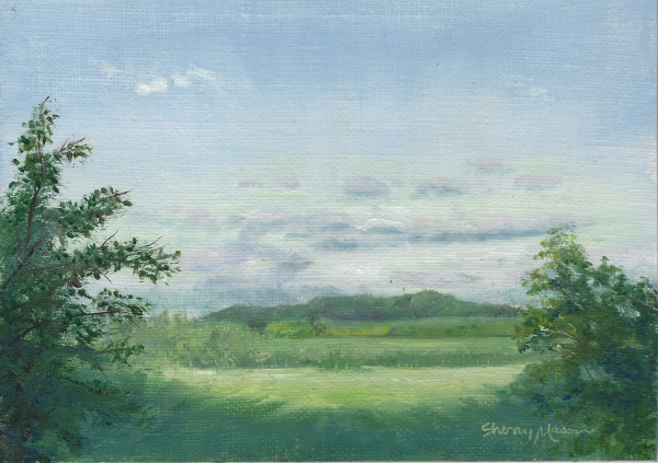 Blue Pastures, plein air study by Sherry Mason