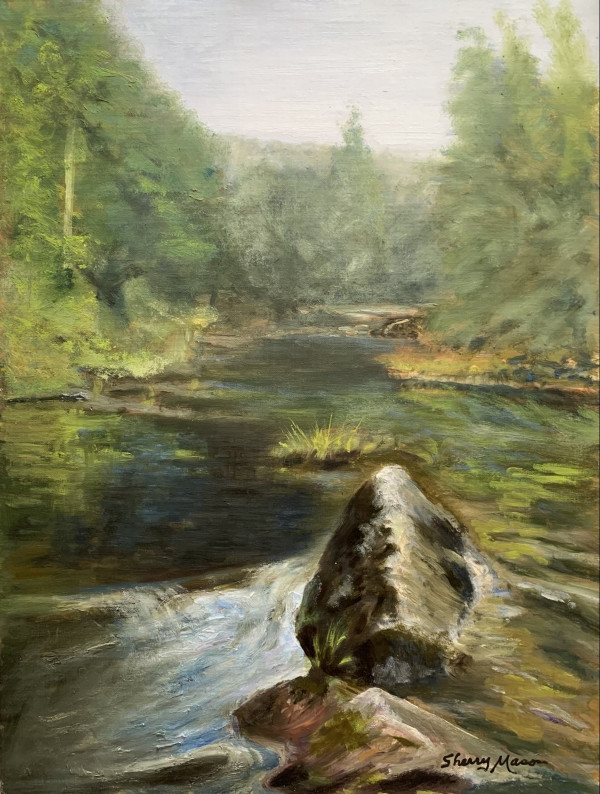 The Sound of Rushing Waters, Plein Air Study by Sherry Mason