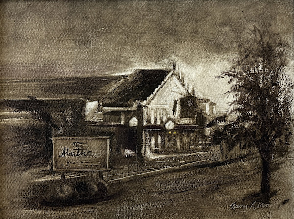 Morning at The Martha and Barter Theatre, Quick Paint Plein Air by Sherry Mason