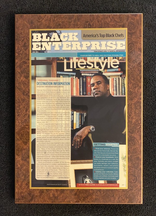 George Davis-Black Enterprise Magazine feature on my collection 2006