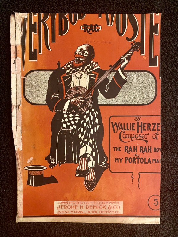 Rare sheet music with racist imagery