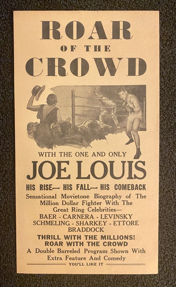 Joe Louis "Roar of the Crowd"  movie flyer