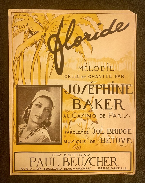 Josephine Baker Paris sheet music