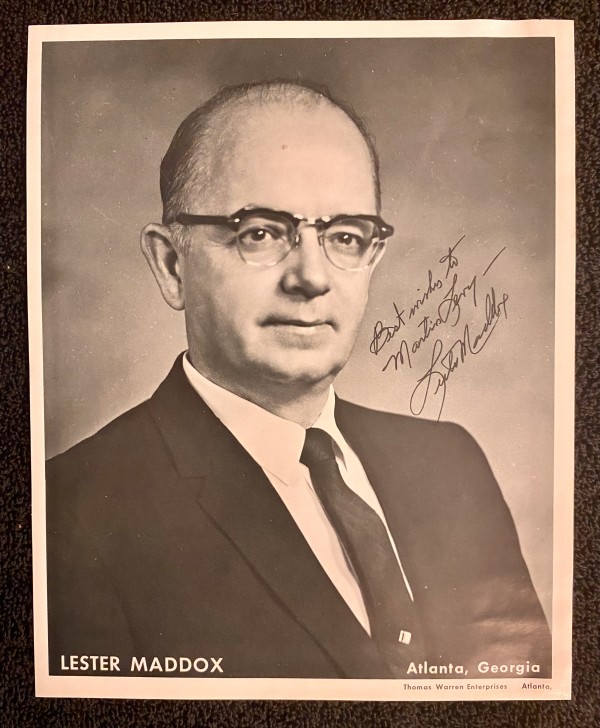 Governor Lester  Maddox inscribed photo