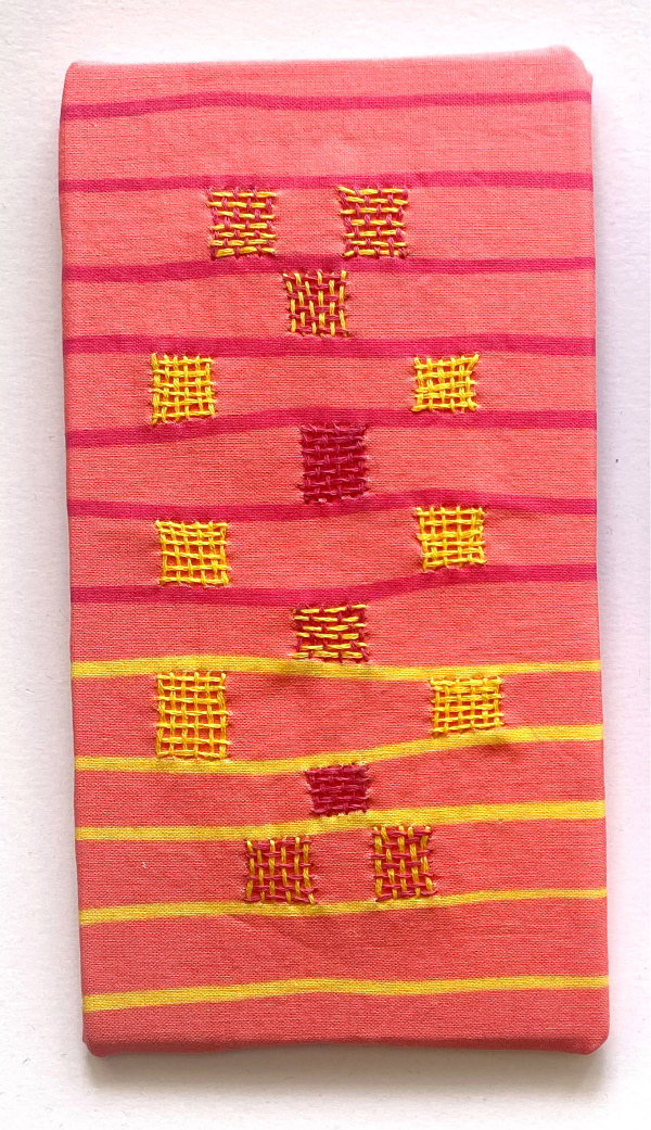 Peach and Yellow on Stripe by Anne M Bray