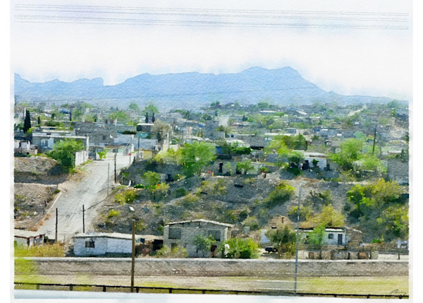 Cuidad Juarez from El Paso Texas by Anne M Bray