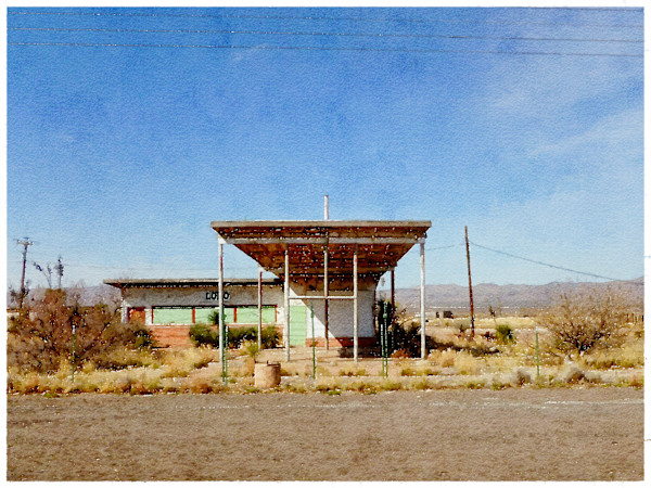 Old Gas Station, US90, Texas by Anne M Bray