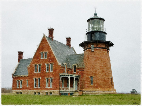 Mohegan Bluffs Lighthouse, Block Island, Rhode Island by Anne M Bray