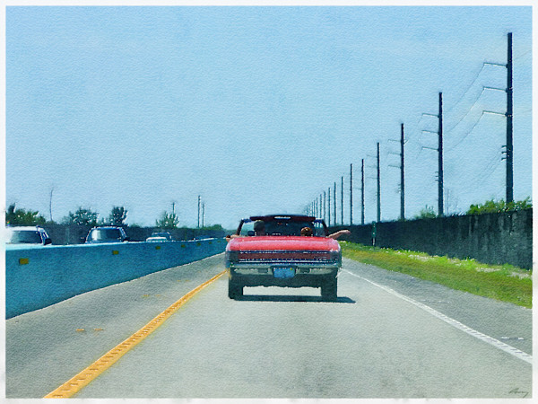 Southbound on US1, Florida by Anne M Bray