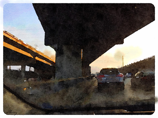 Overpass, Downtown LA by Anne M Bray