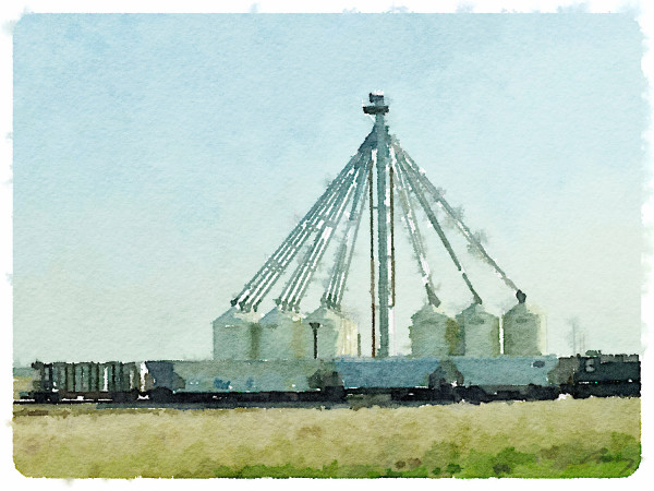 Grain Silos, North Dakota by Anne M Bray