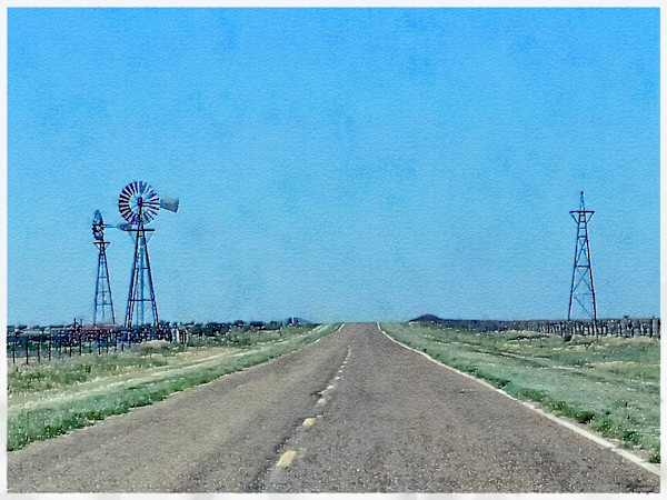 Windmils, Ragland, New Mexico by Anne M Bray