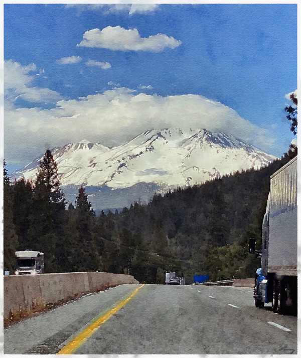 Mount Shasta, South Face by Anne M Bray