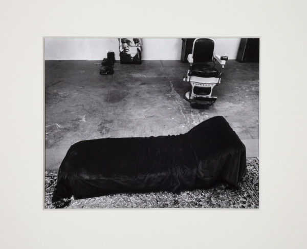 Untitled (Black Sofa with Carpet) by Leland Rice