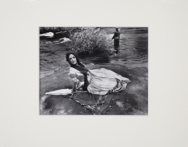 Untitled (Ophelis on riverside with fisherman) by Leland Rice