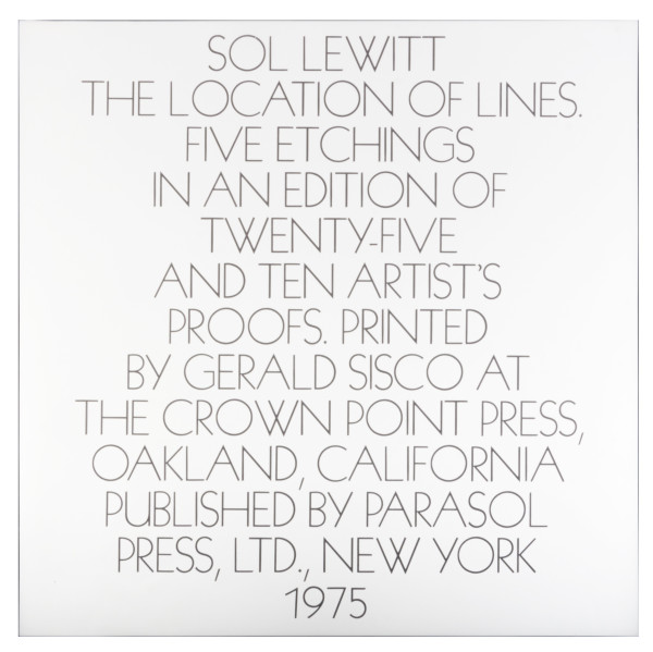 The Location of Lines (Title Page) by Sol LeWitt