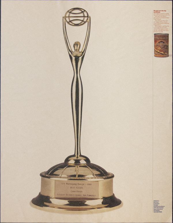 U.S. Packaging Design Award 1986 by Unknown, honoring Sidjakov, Berman, Gomez Design