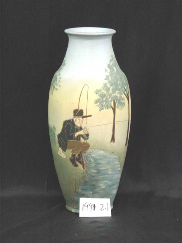 Vase (Man Fishing) by Unknown