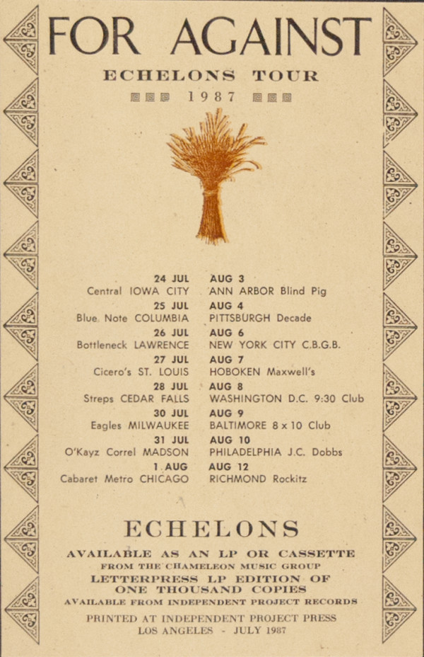 For Against Echelons (Tour Postcard) by Bruce Licher