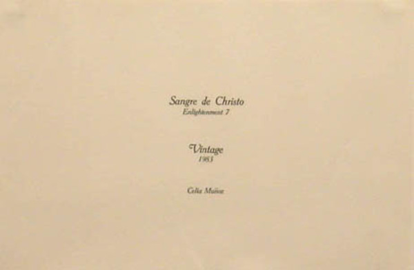 Sangre de Christe- Enlightenment 7 (title piece) by Celia Álvarez Muñoz