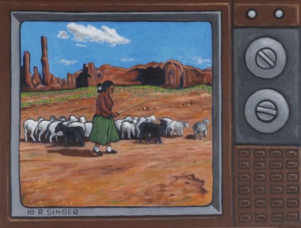 Navajo Woman Sheepherder (TV) by Ryan Singer