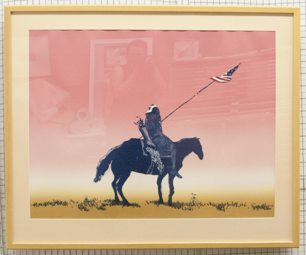Indian with Flag by Fritz Scholder