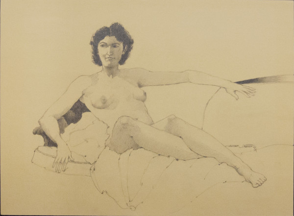 A figure portrait nude by Vincent Harley Hallett