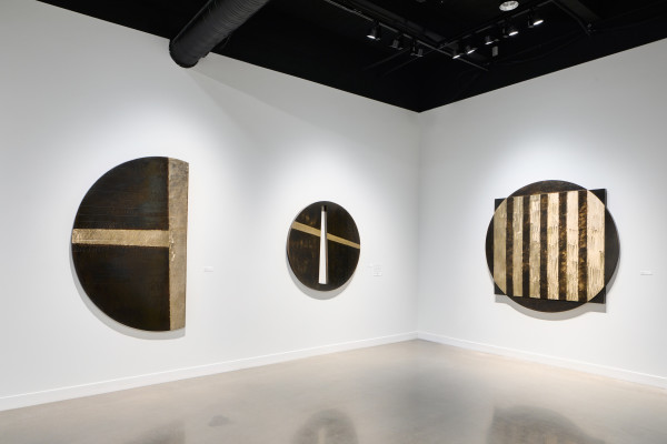 03 Installation view: Agnes Martin and Karen Yank: Meditations on Mentor and Student, Title Wall Image by Byron Flesher by Karen Yank