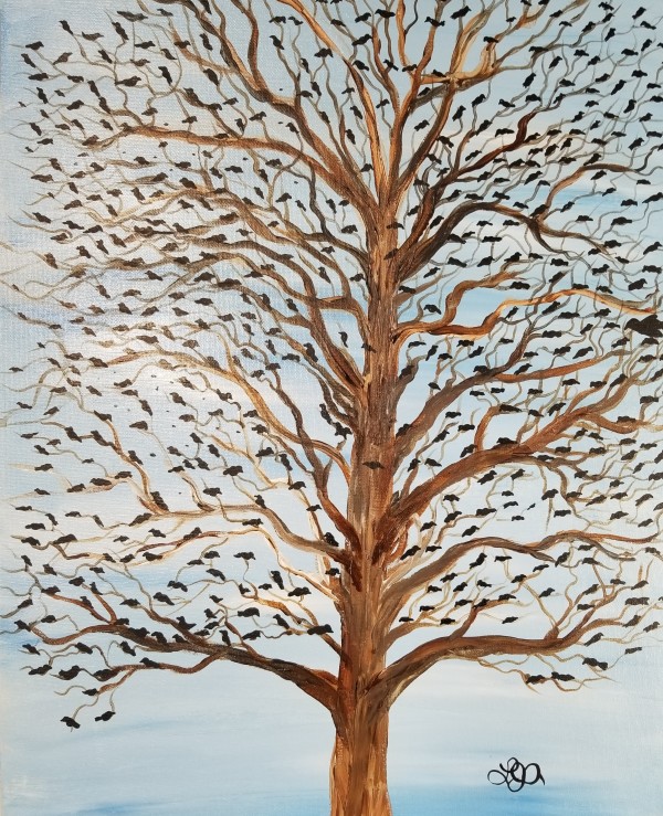 Birds in a tree